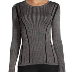 Diane Von Furstenberg Ribbed Long Sleeve Knit Sweater